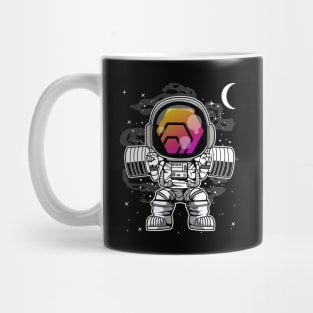 Astronaut Lifting HEX Coin To The Moon HEX Crypto Token Cryptocurrency Blockchain Wallet Birthday Gift For Men Women Kids Mug